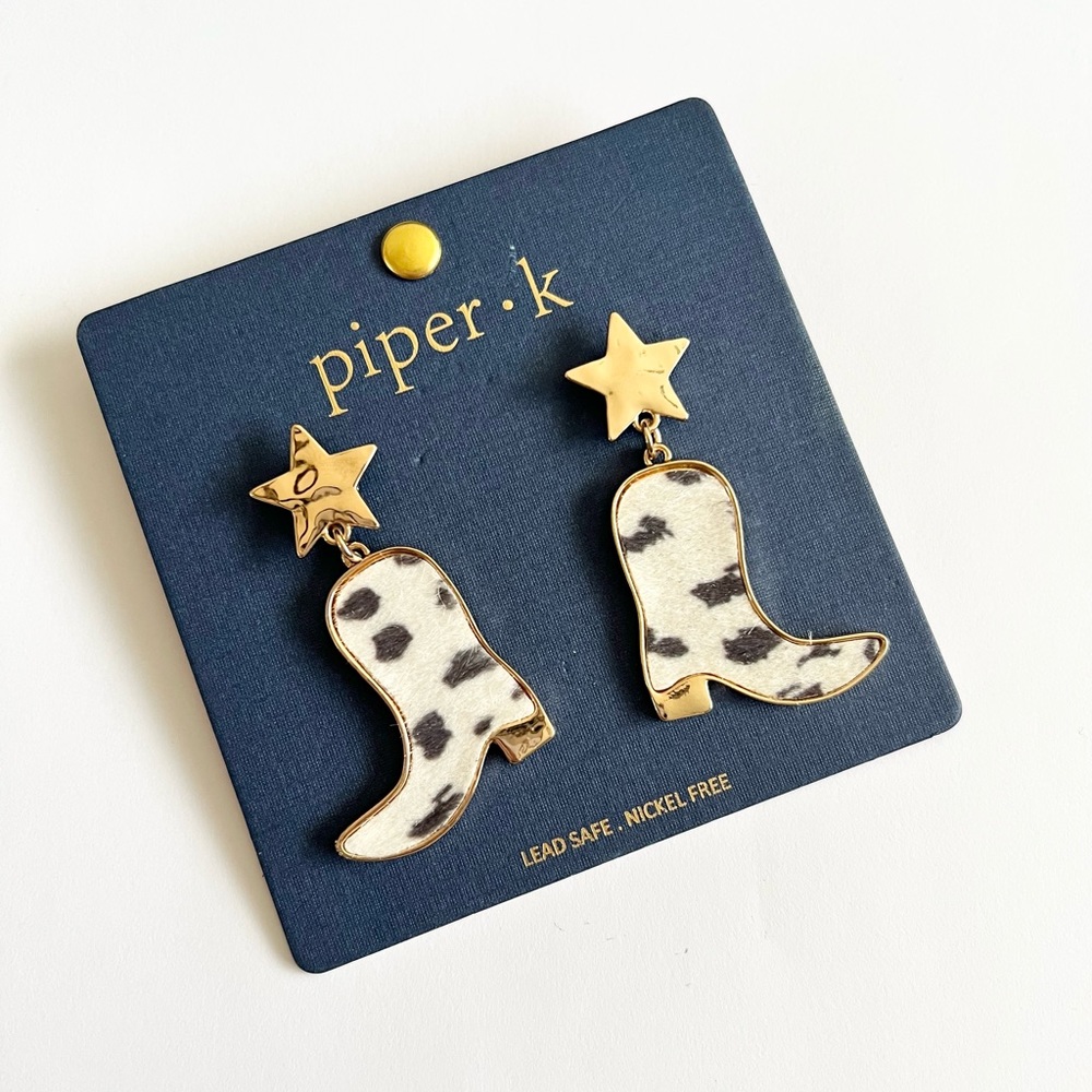 New Piper-K Cowboy Boots Earrings